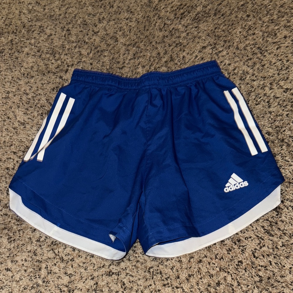 adidas Royal Blue Women's Athletic Shorts with White Trim